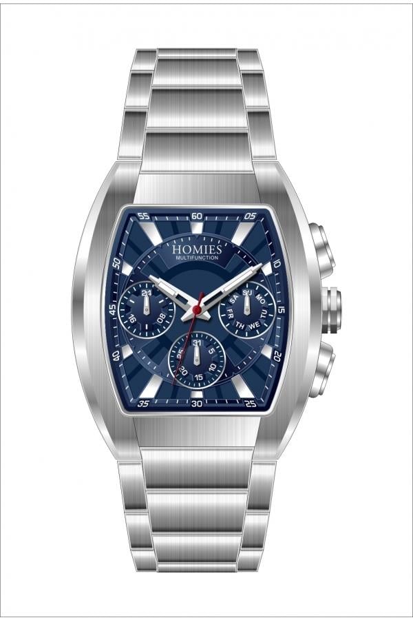 HM24941S01 Çelik Kordonlu Erkek Kol Saati GÜMÜŞ - LACİVERT