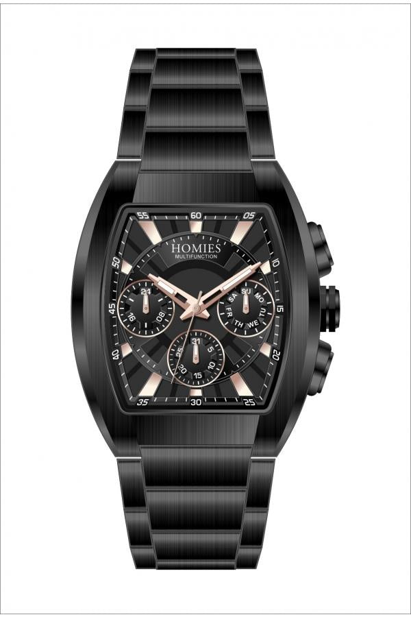 HM24941S01 Çelik Kordonlu Erkek Kol Saati SİYAH