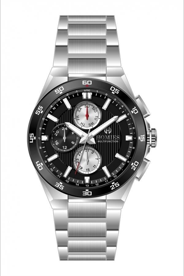 HM25189S01 Çelik Kordonlu Erkek Kol Saati GÜMÜŞ