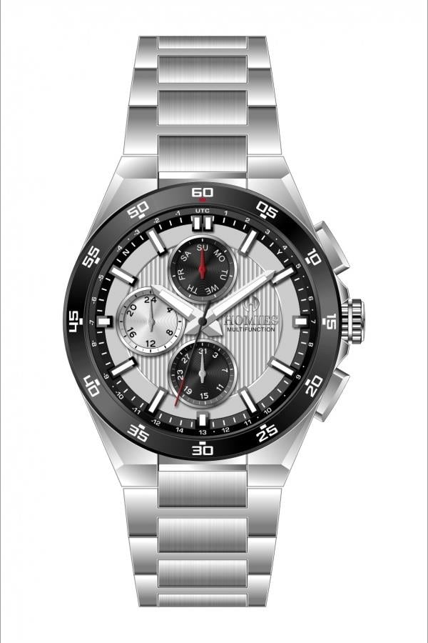 HM25189S01 Çelik Kordonlu Erkek Kol Saati GÜMÜŞ - SİYAH