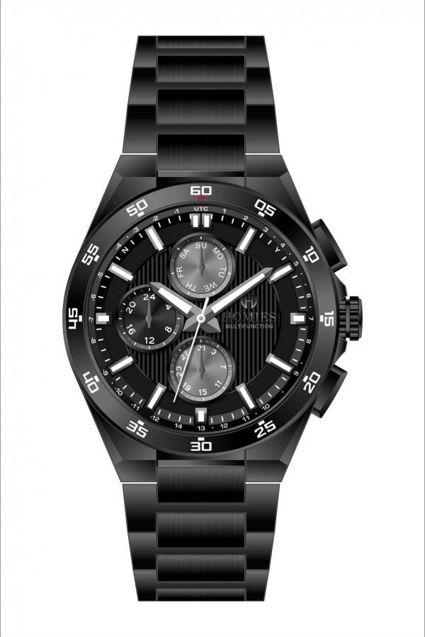 HM25189S01 Çelik Kordonlu Erkek Kol Saati SİYAH