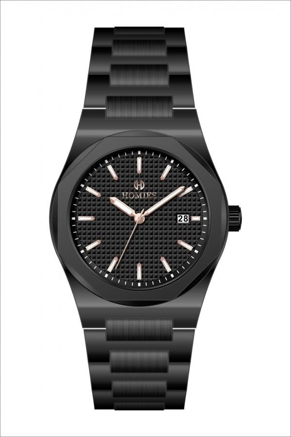 HM26298S01 Çelik Kordonlu Erkek Kol Saati SİYAH