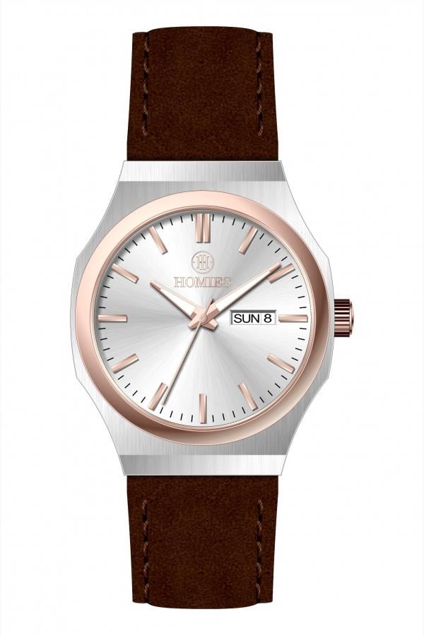 HM27780D01 Deri Kordonlu Erkek Kol Saati GÜMÜŞ - 3