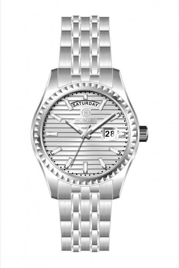 HM27080S01 Çelik Kordonlu Erkek Kol Saati GÜMÜŞ - 2