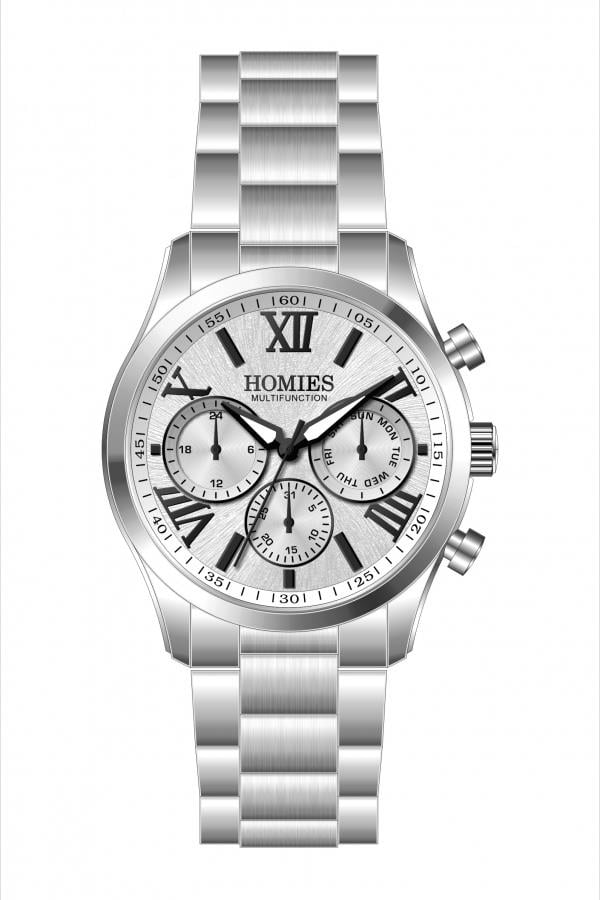 HM27081S01 Çelik Kordonlu Erkek Kol Saati GÜMÜŞ - 6