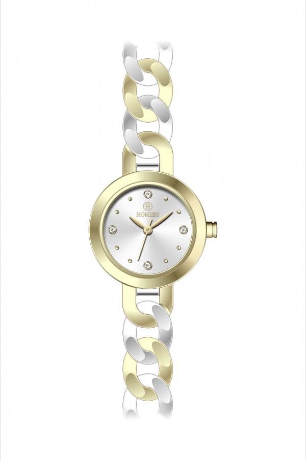 HM27128S01 Çelik Kordonlu Kadın Kol Saati ALTIN - GÜMÜŞ