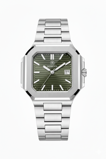 HM27137S01 Çelik Kordonlu Erkek Kol Saati GÜMÜŞ - YEŞİL