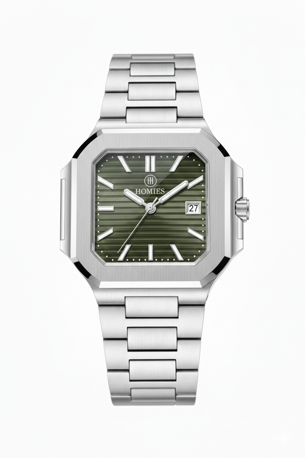HM27137S01 Çelik Kordonlu Erkek Kol Saati GÜMÜŞ - YEŞİL