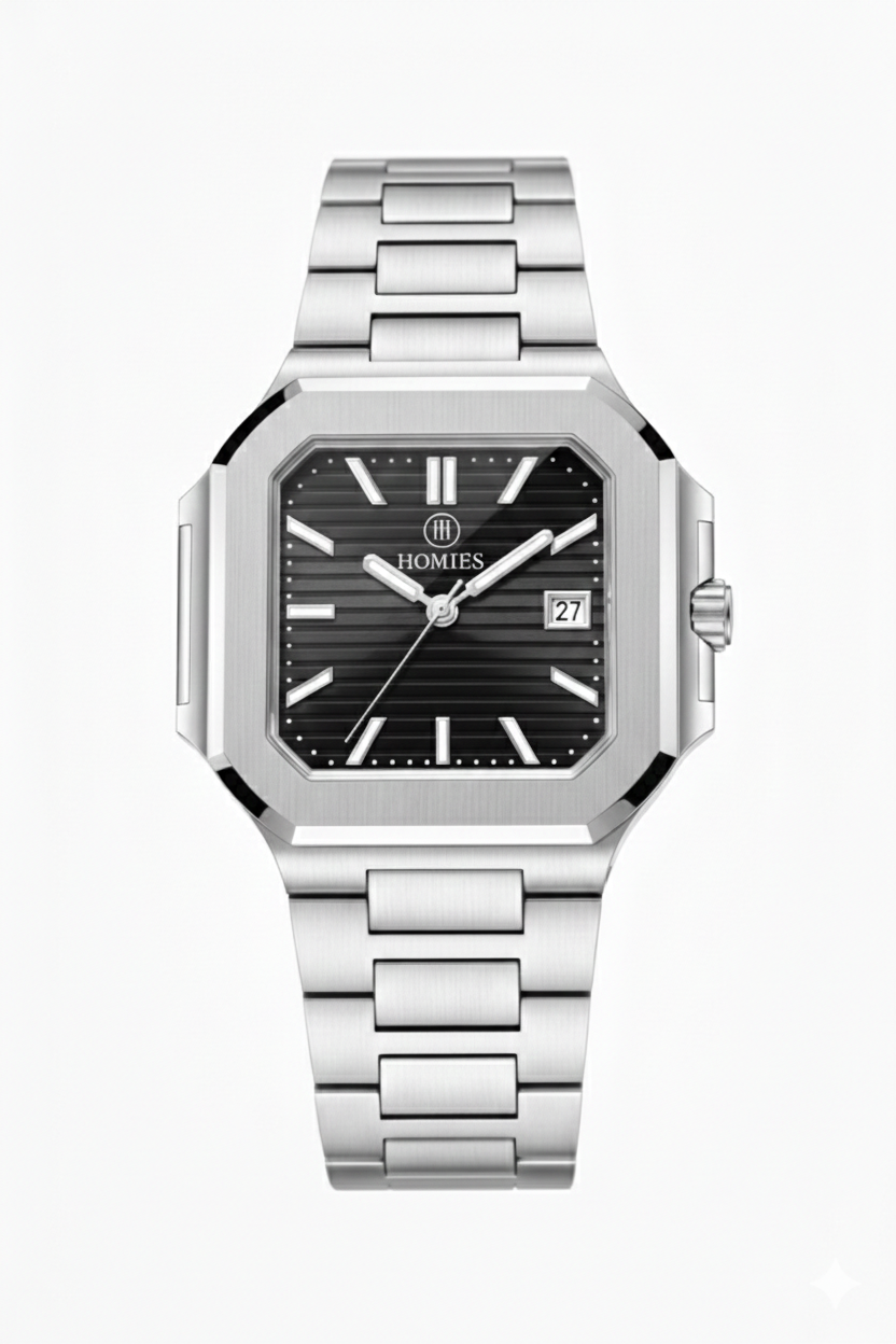 HM27137S01 Çelik Kordonlu Erkek Kol Saati GÜMÜŞ - SİYAH