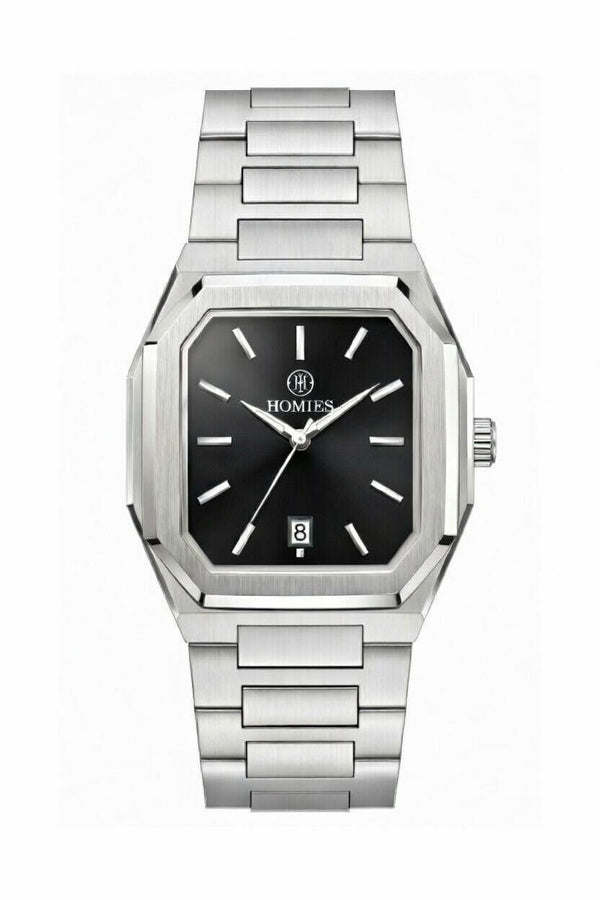 HM27291S01 Çelik Kordonlu Erkek Kol Saati GÜMÜŞ - SİYAH