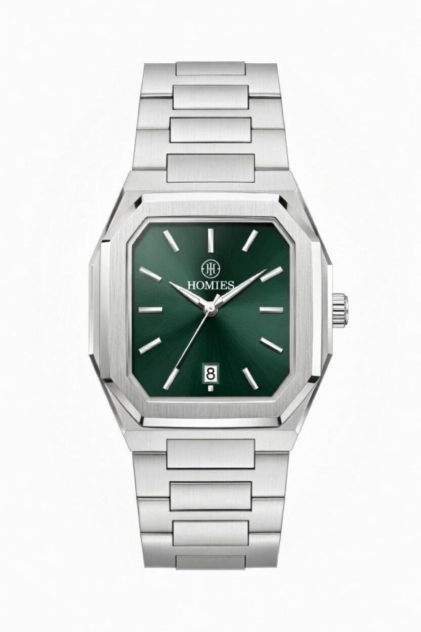 HM27291S01 Çelik Kordonlu Erkek Kol Saati GÜMÜŞ - YEŞİL