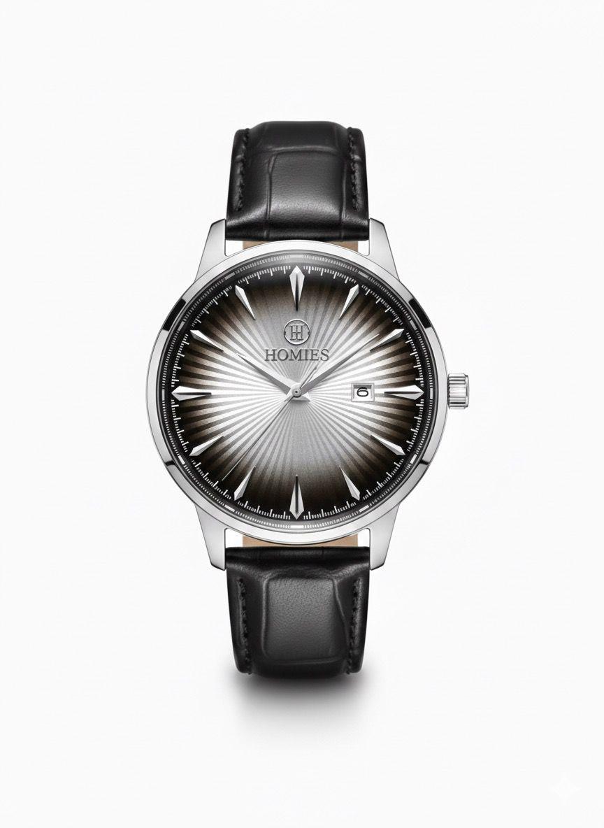 HM27437S01 Deri Kordonlu Erkek Kol Saati GÜMÜŞ - 2