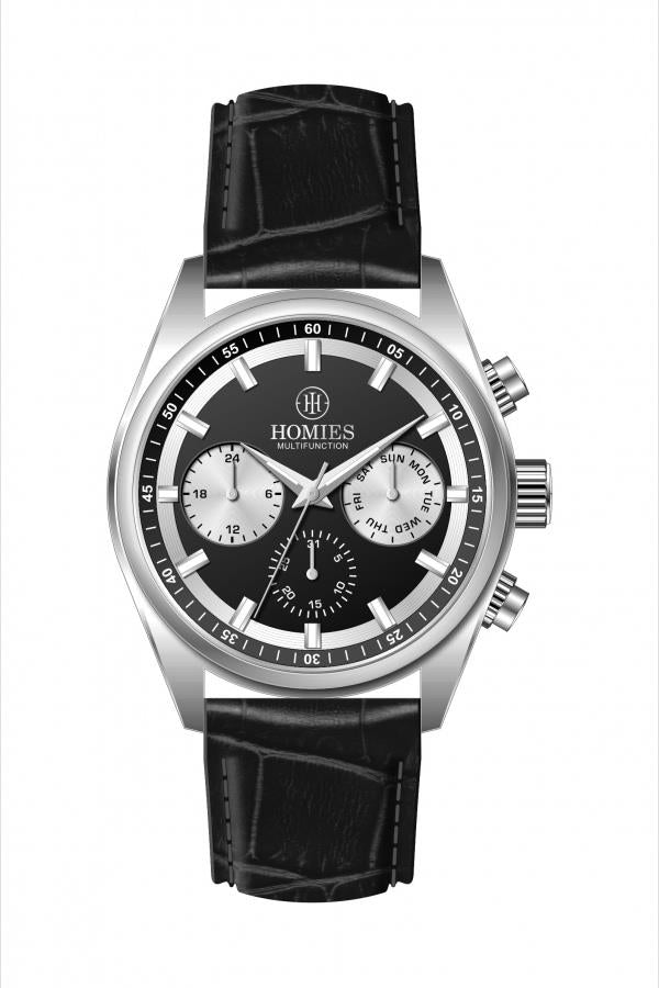 HM27438S01 Deri Kordonlu Erkek Kol Saati GÜMÜŞ