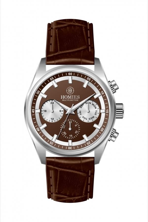 HM27438S01 Deri Kordonlu Erkek Kol Saati GÜMÜŞ - 3