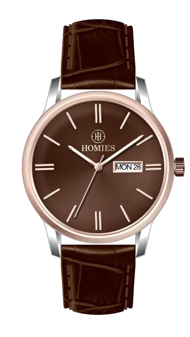 HM27498S01 Deri Kordonlu Erkek Kol Saati GÜMÜŞ - ROSE