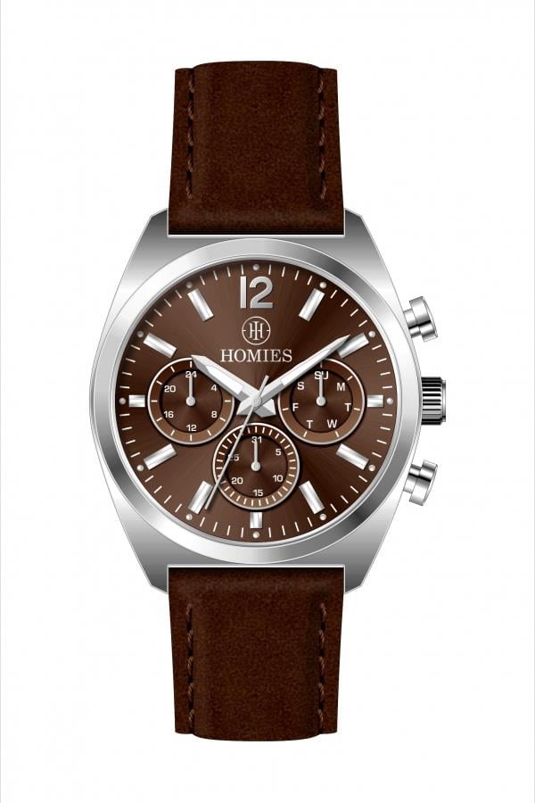 HM27500S01 Deri Kordonlu Erkek Kol Saati GÜMÜŞ - 3