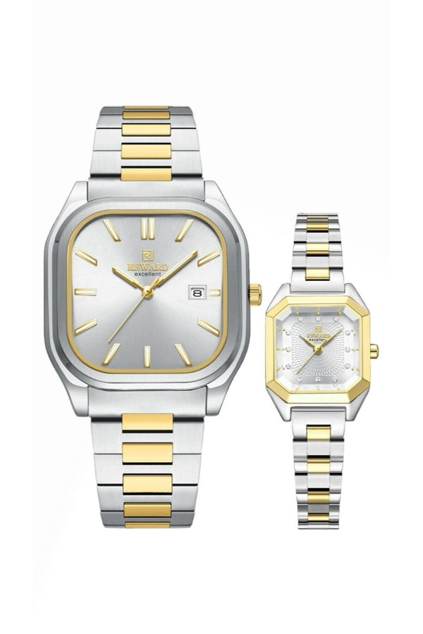 Metal Kordonlu Çift Saati