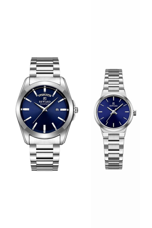 Metal Kordonlu Çift Saati