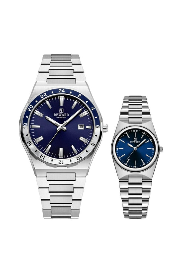 Metal Kordonlu Çift Saati