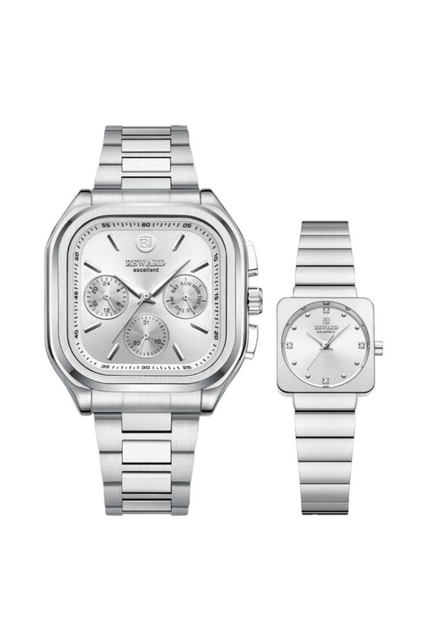 Metal Kordonlu Çift Saati